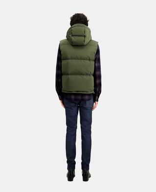 The Kooples H KAKI sleeveless hooded khaki puffer jacket