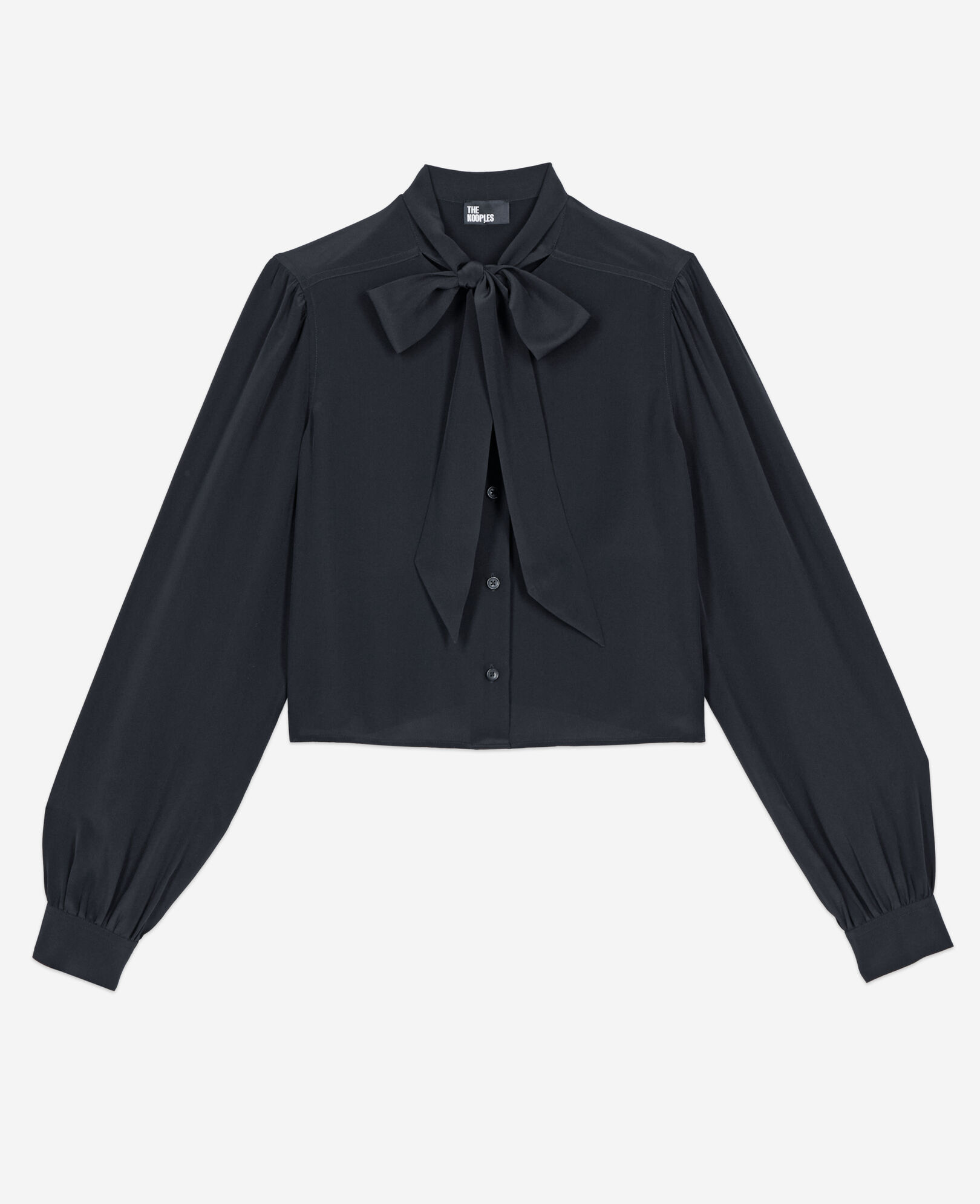 The Kooples WOMEN BLACK short black silk shirt
