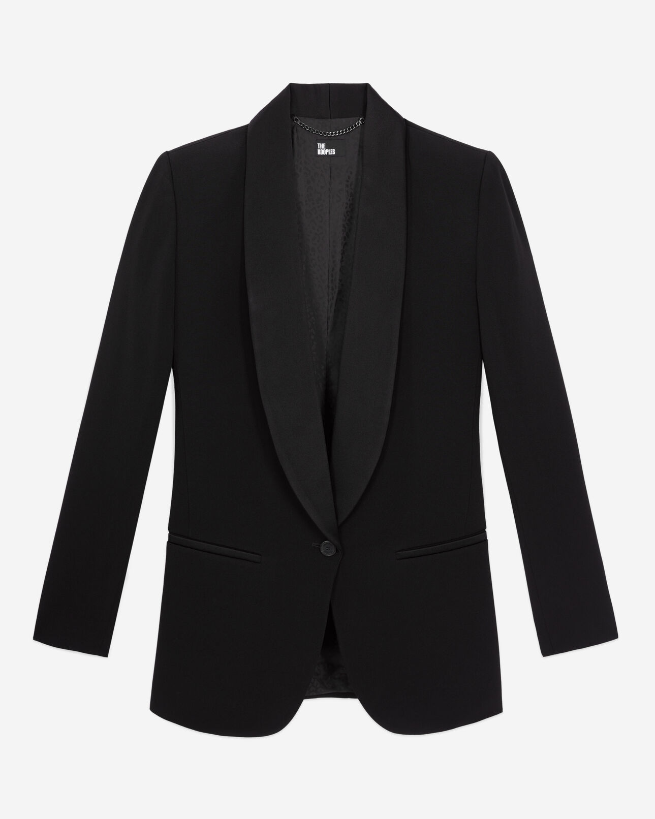 The Kooples DAMEN BLACK schwarze anzugjacke aus krepp