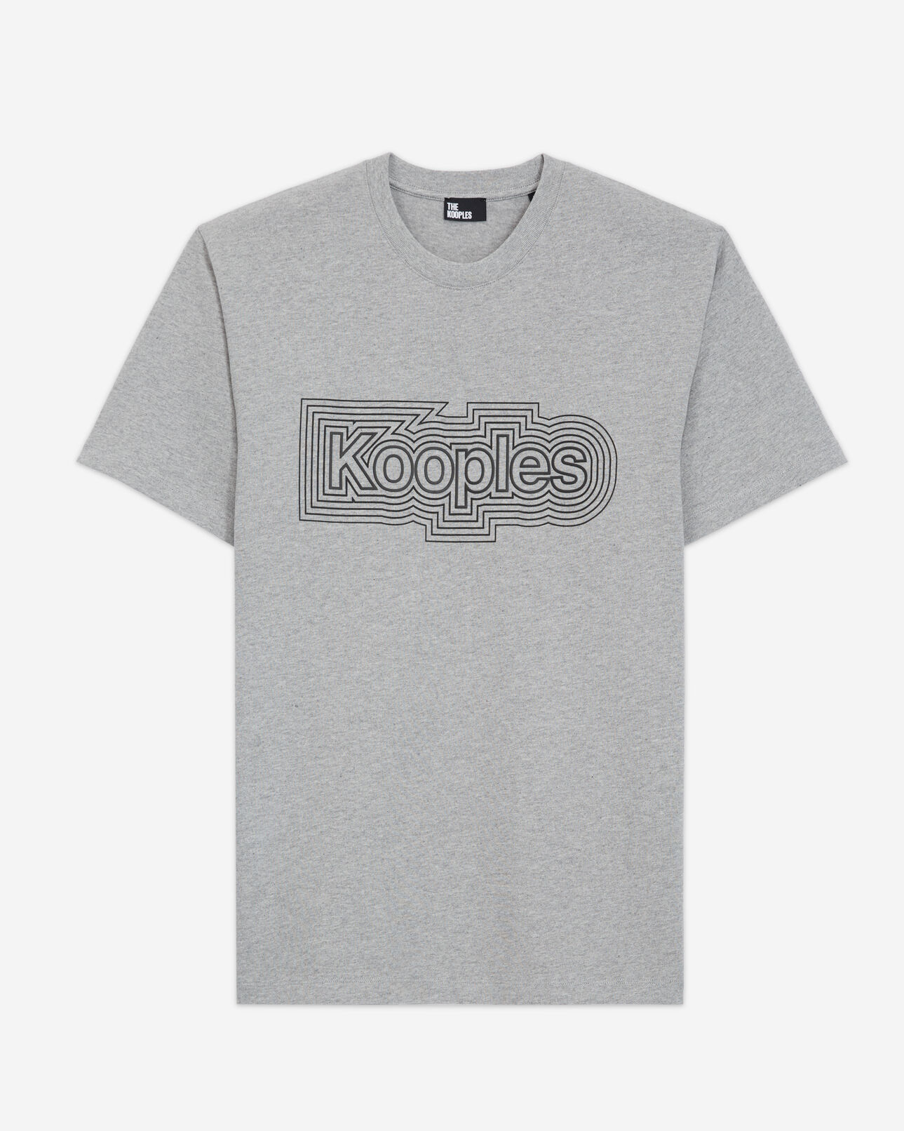 The Kooples MEN GREY MELANGE gray t-shirt with screen print