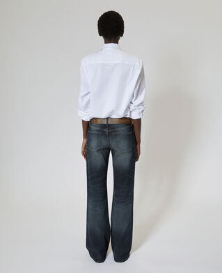 The Kooples F MEDIUM BLUE bootcut jeans with blue abrasions