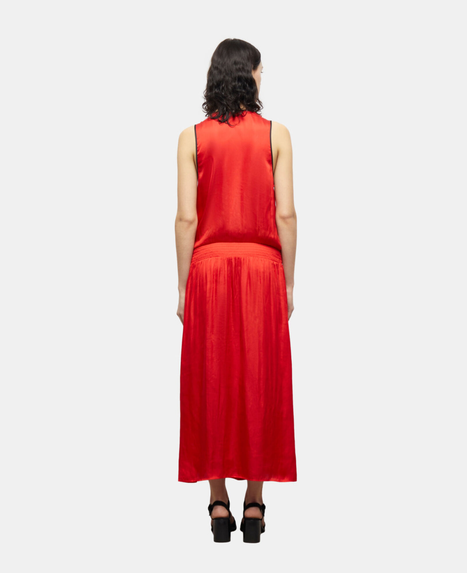 The Kooples WOMEN RED long red satin dress