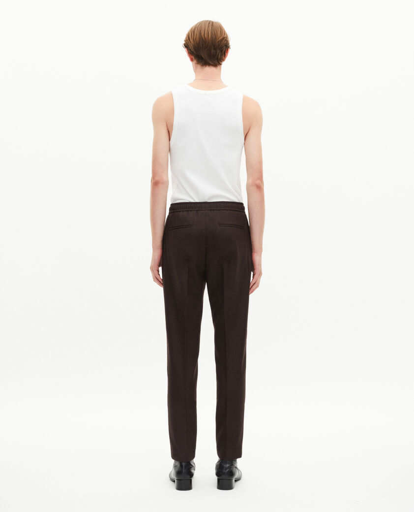 The Kooples HOMBRE BROWN pantalones rectos de lana marrón