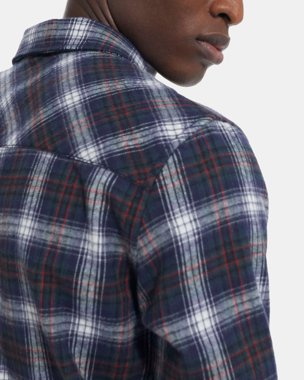 The Kooples MEN BOTTLE GREEN check shirt with classic collar