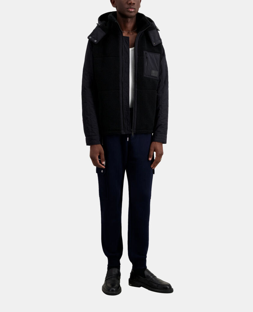 The Kooples HOMME BLACK blouson type surchemise sherpa noir