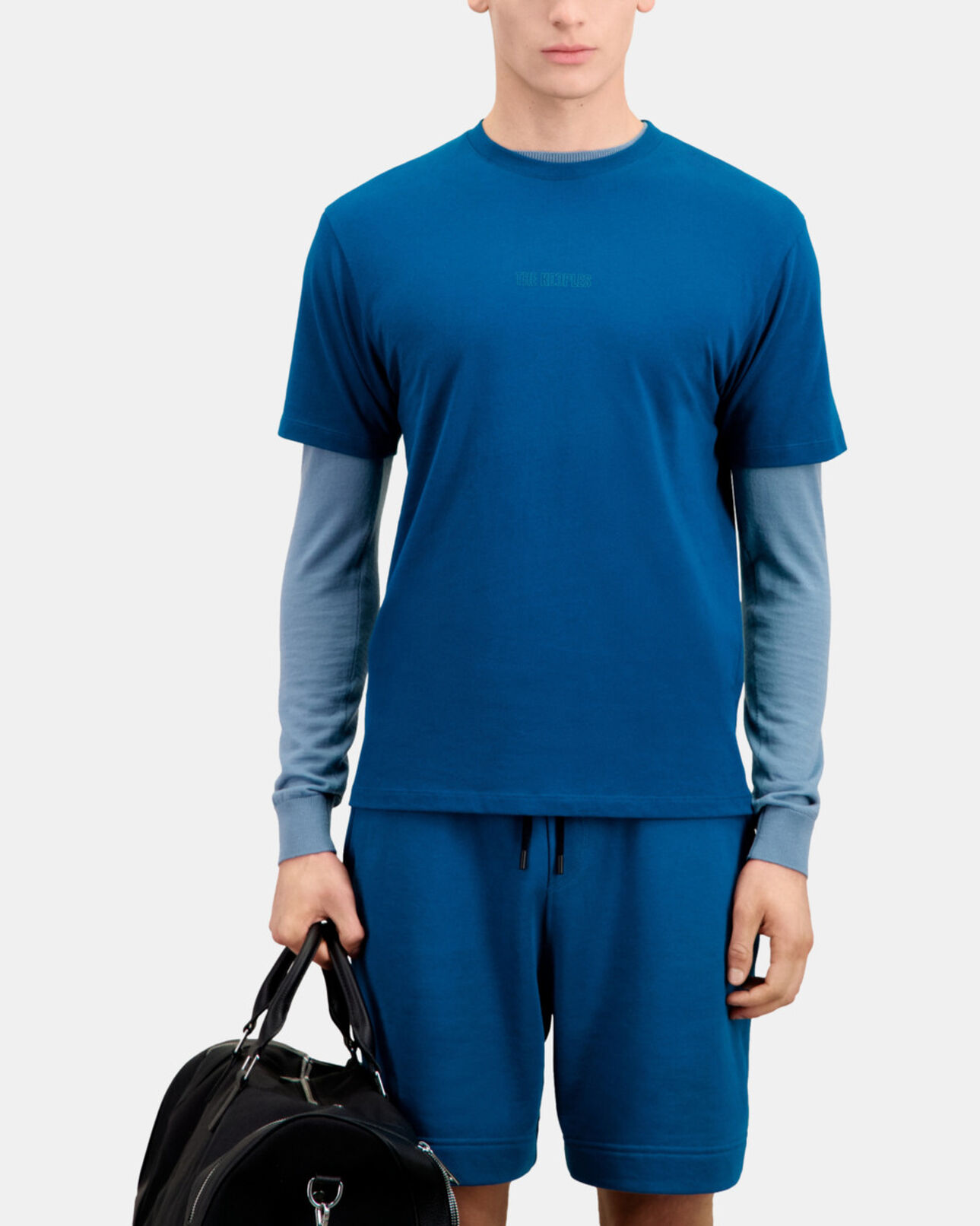 The Kooples MEN MEDIUM BLUE men's blue t-shirt with logo