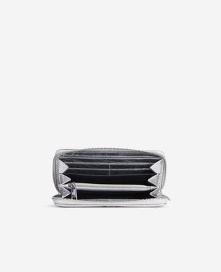 The Kooples WOMEN SILVER silver leather blason wallet