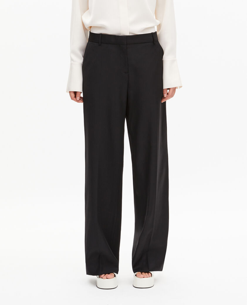 The Kooples F BLACK black wool wide-leg pants