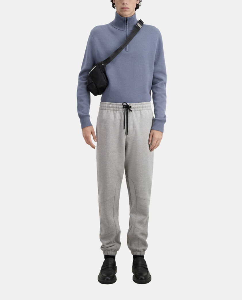 The Kooples HERREN GREY MELANGE graue jogginghose im bikerstil