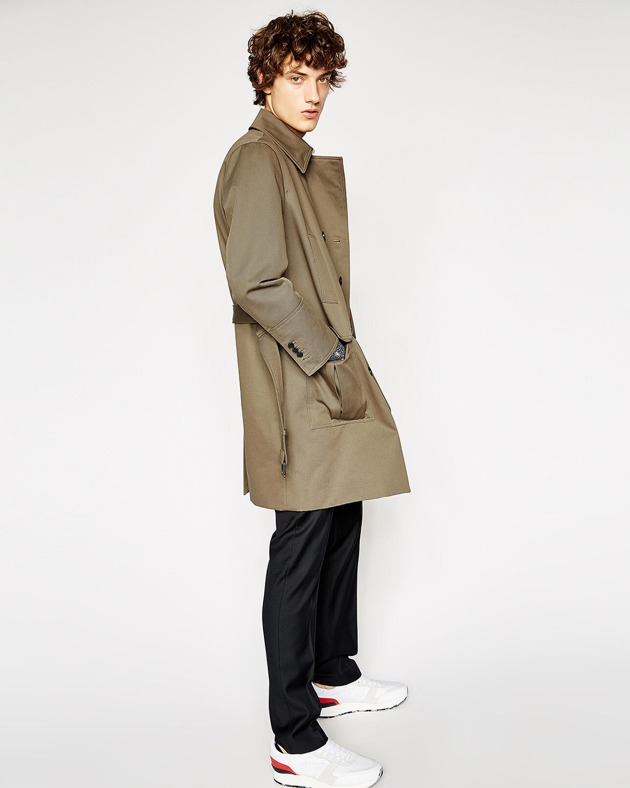 The Kooples MEN CAMEL camel double-breasted trench coat