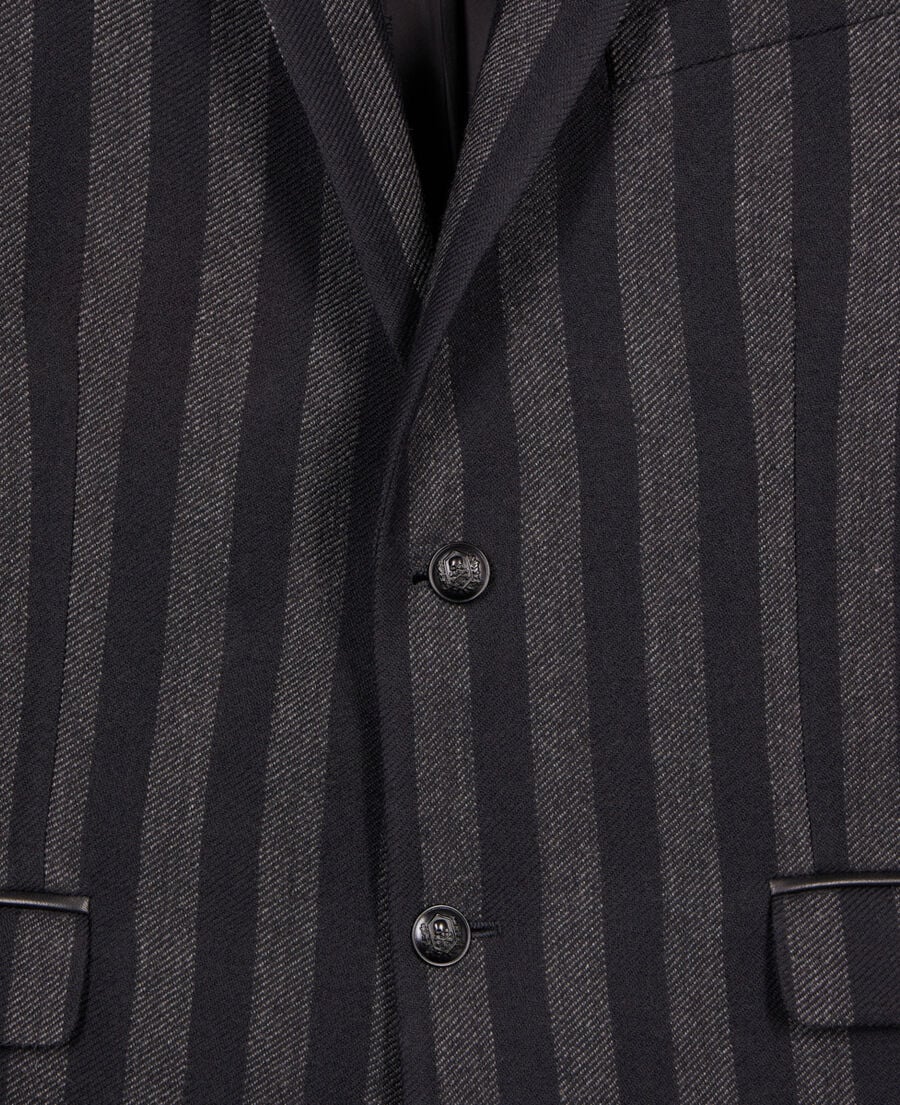 The Kooples H BLACK GREY striped wool blazer