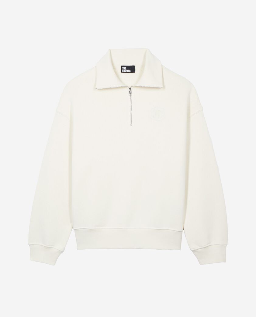 The Kooples HERREN LIGHT BEIGE sweatshirt mit trucker-kragen in beige