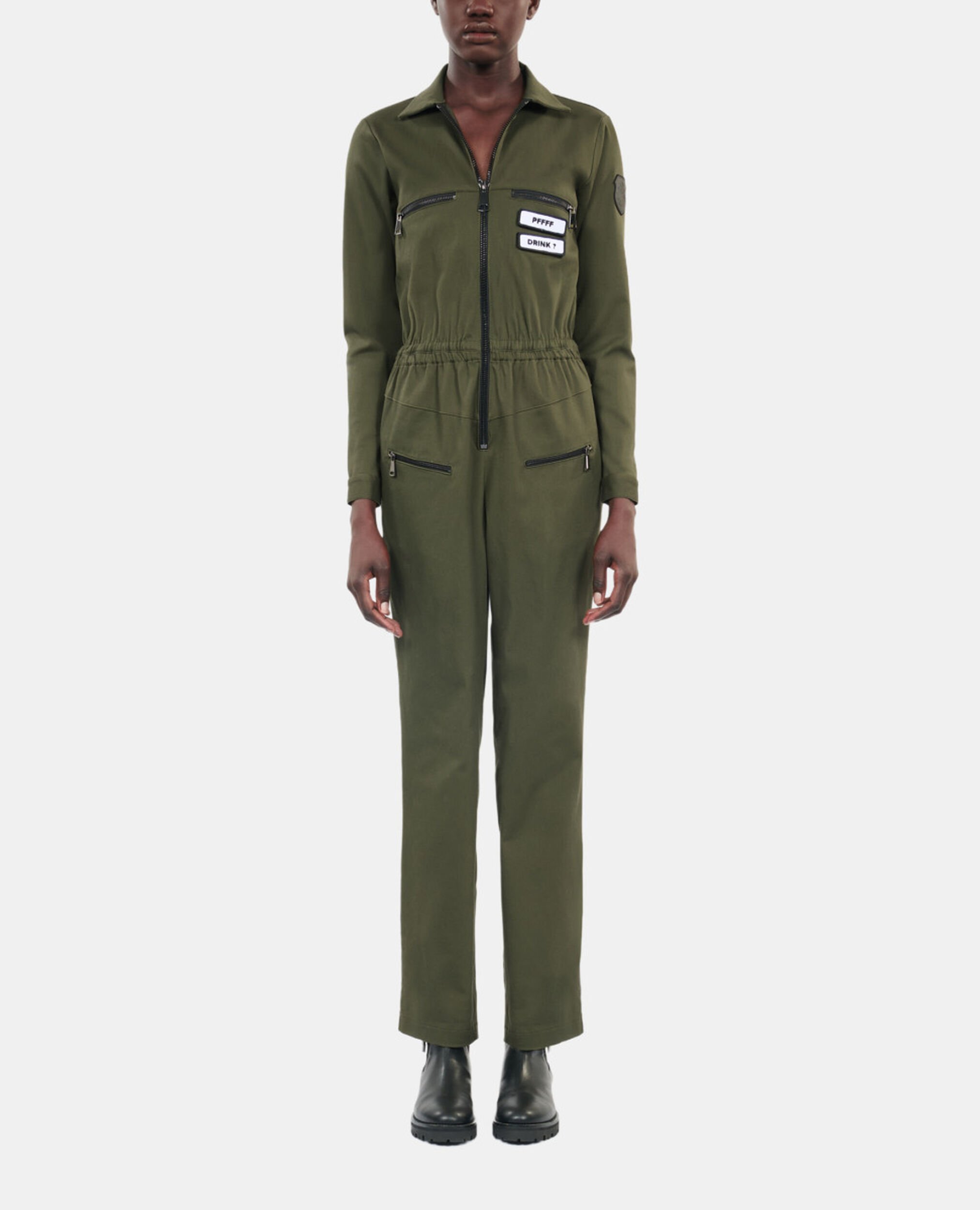 Khaki The Kooples x Carolina Ritzler jumpsuit, KAKI, hi-res image number null