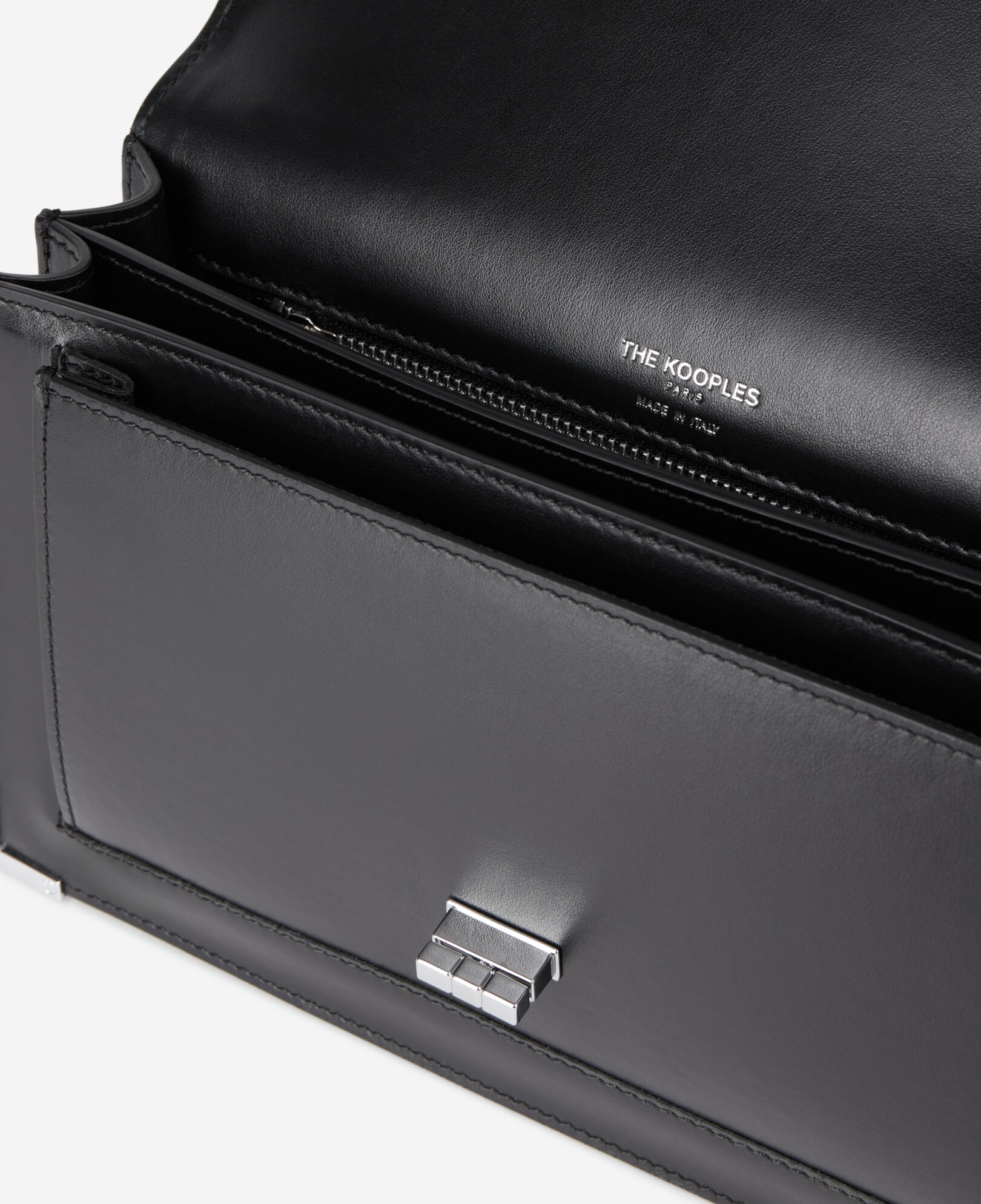 The Kooples WOMEN BLACK emily shoulder bag in black leather