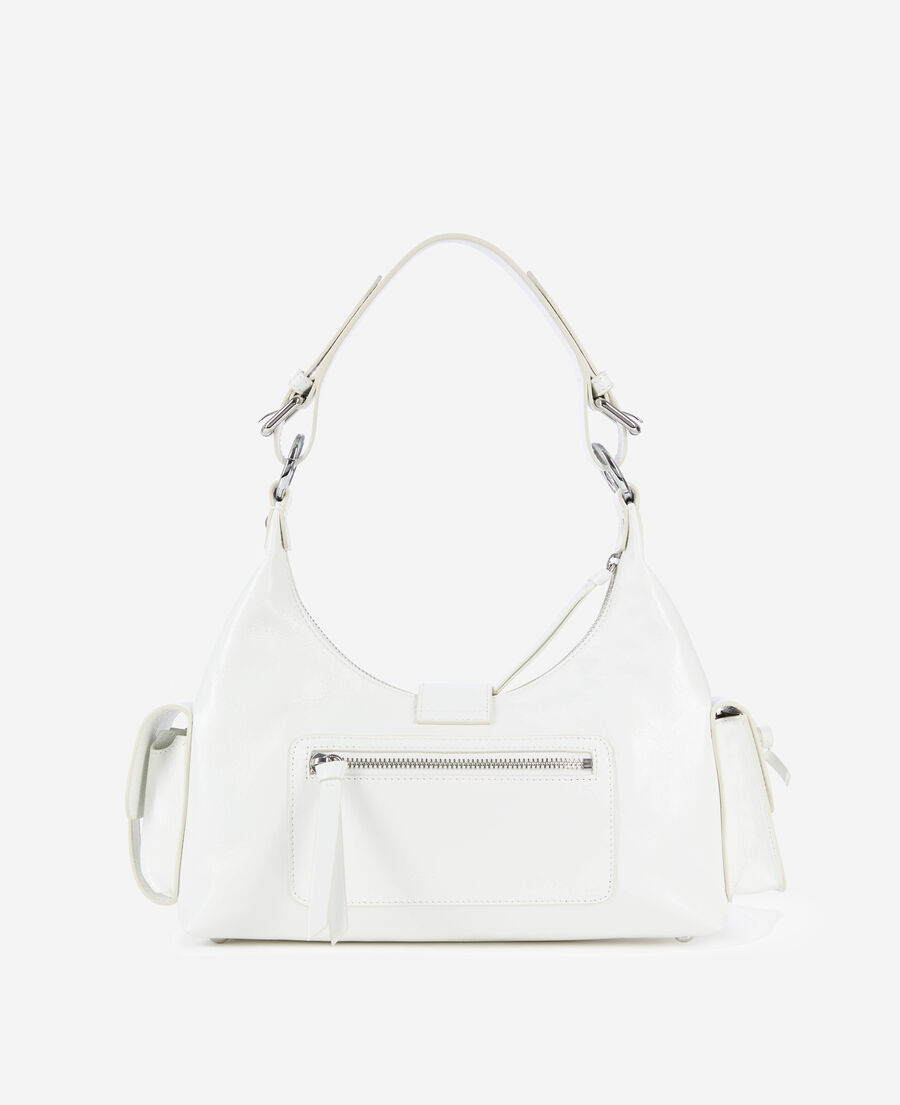 The Kooples F WHITE white vintage treatment leather amelia bag