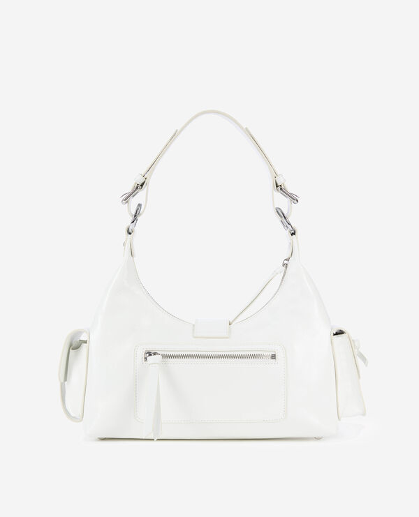 The Kooples FEMME WHITE sac amelia en cuir craquelé blanc