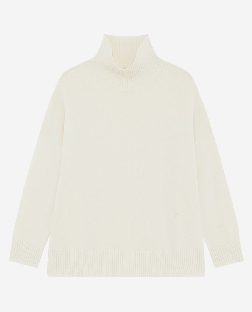 The Kooples FEMME ECRU pull col montant en cachemire écru