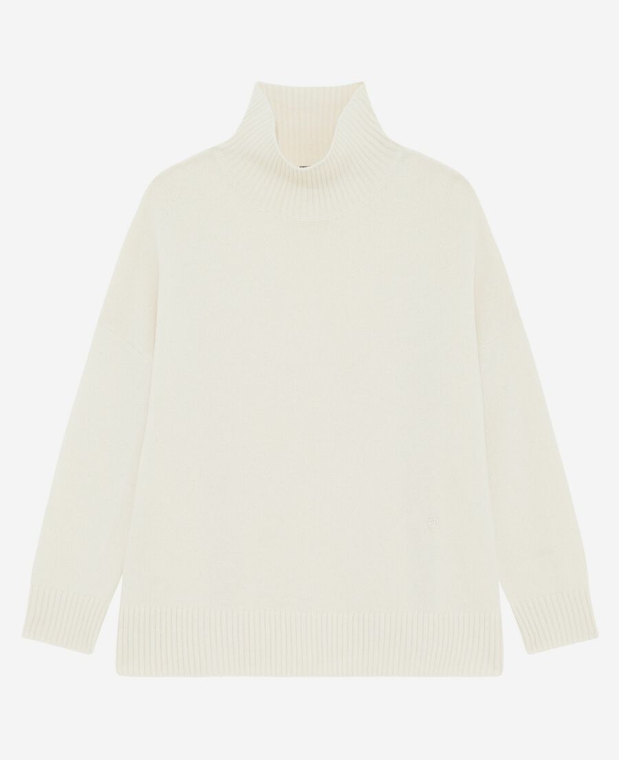 The Kooples FEMME ECRU pull col montant en cachemire écru