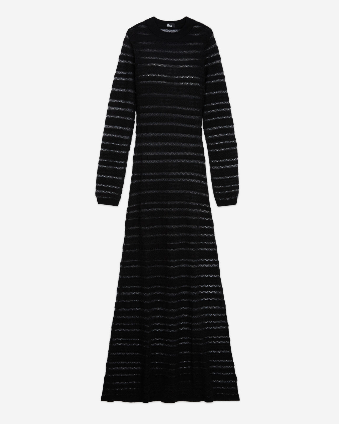 The Kooples WOMEN BLACK long black wool dress