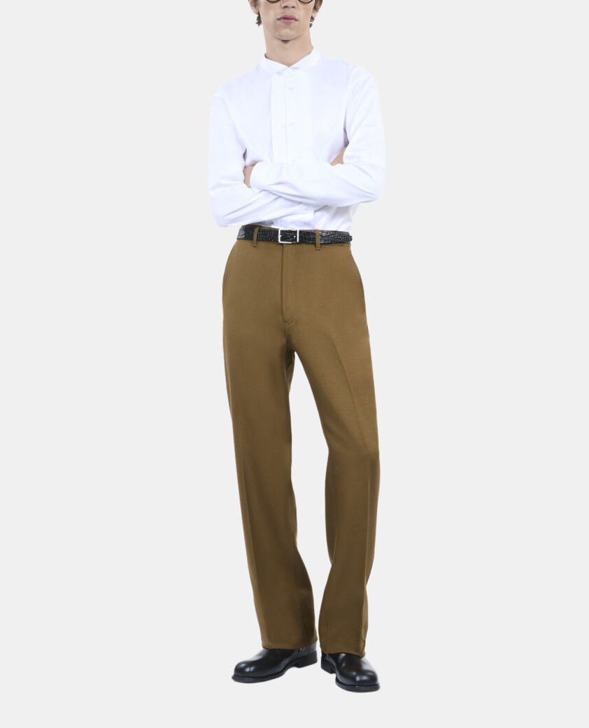 The Kooples HOMME KAKI pantalon en laine kaki