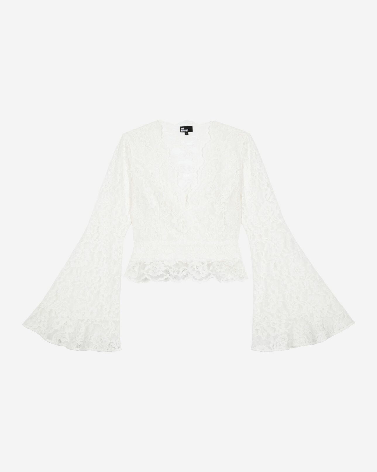 The Kooples FEMME ECRU top en dentelle blanc