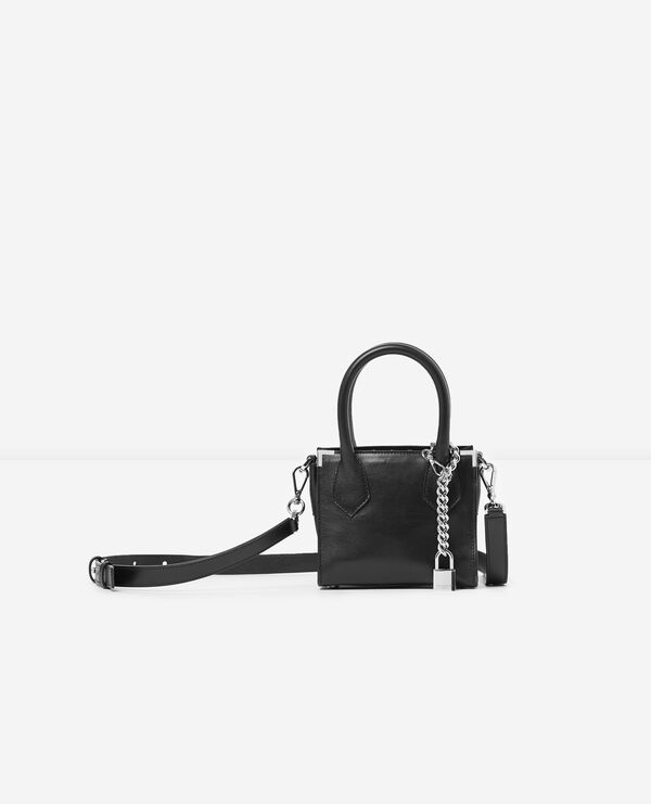 nano ming bag in smooth black leather