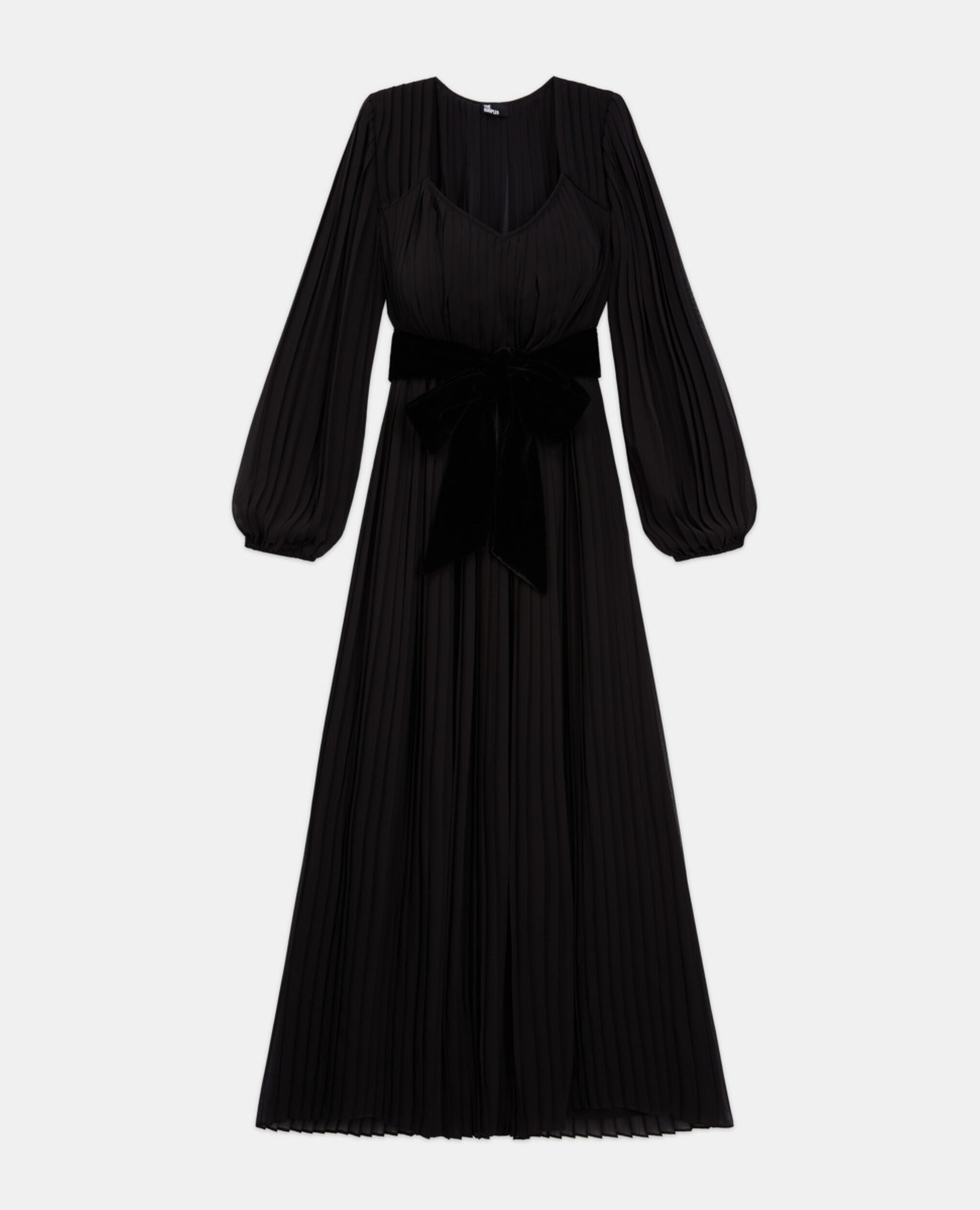 Vestido largo negro, BLACK, hi-res image number null