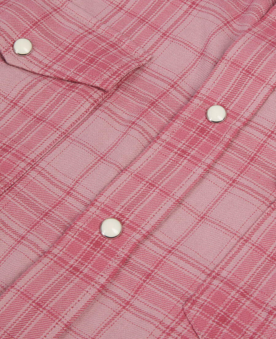 chemise rose à carreaux
