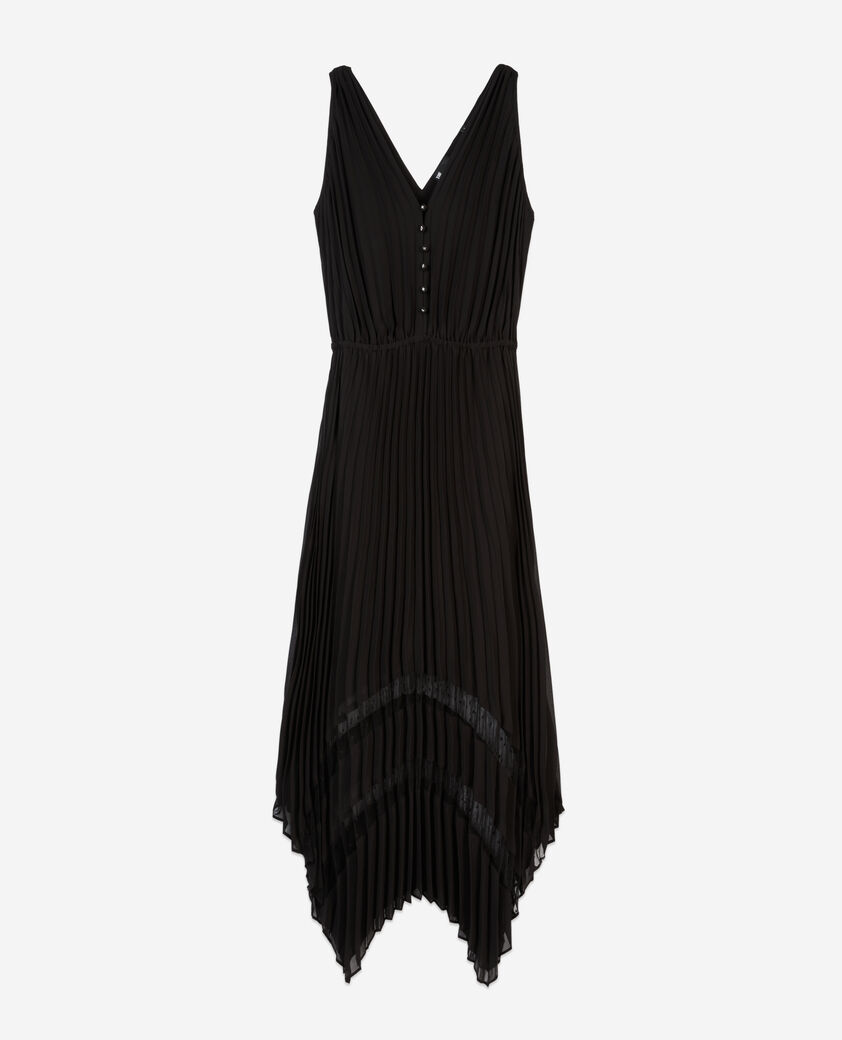 The Kooples WOMEN BLACK black pleated long dress