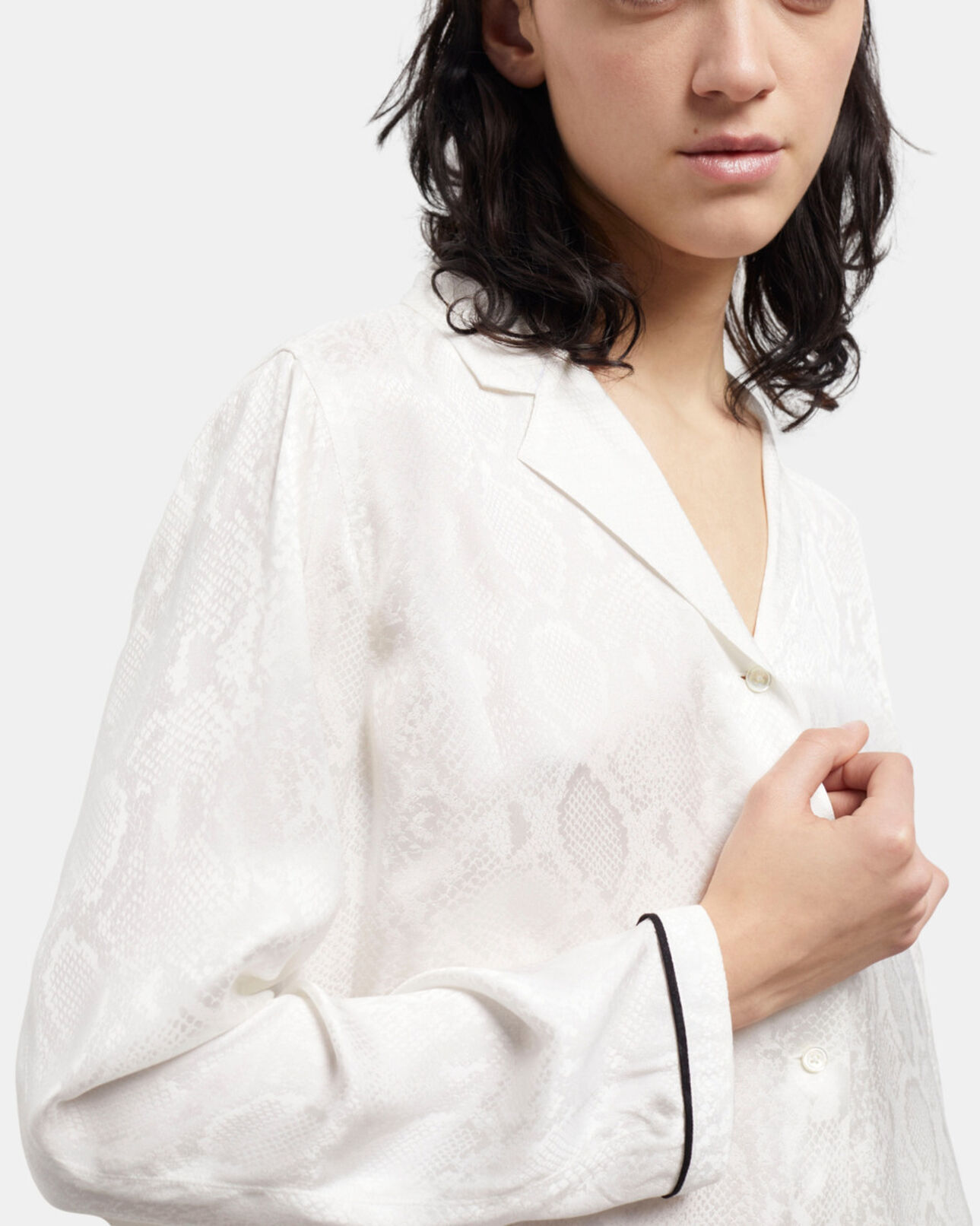 The Kooples FEMME WHITE chemise python blanc