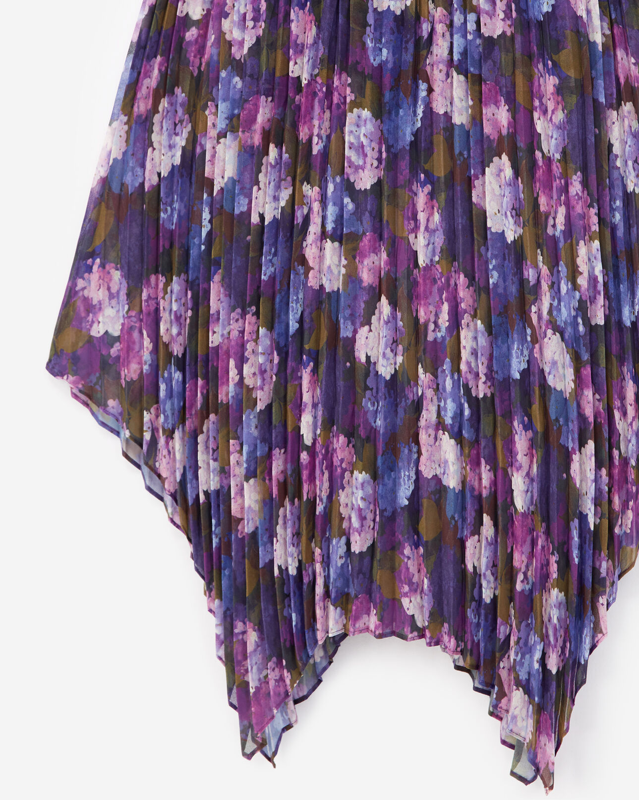 The Kooples DAMEN MULTICOLOR plissiertes langes kleid mit lila print