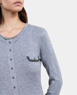 The Kooples FEMME GREY MELANGE t-shirt manches longues gris