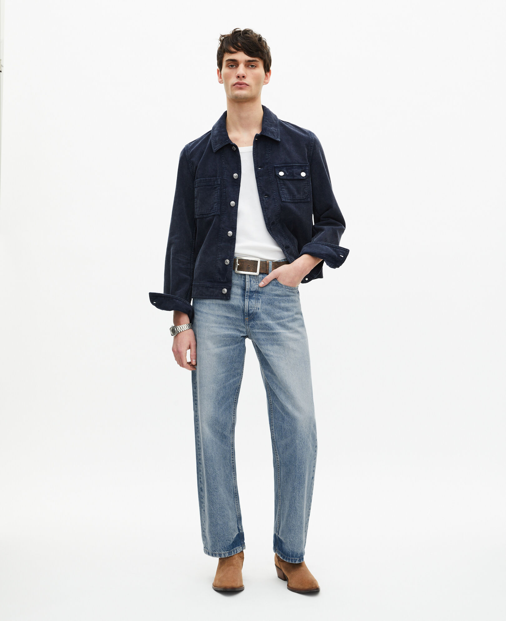 The Kooples MEN DARK NAVY navy blue cotton jacket