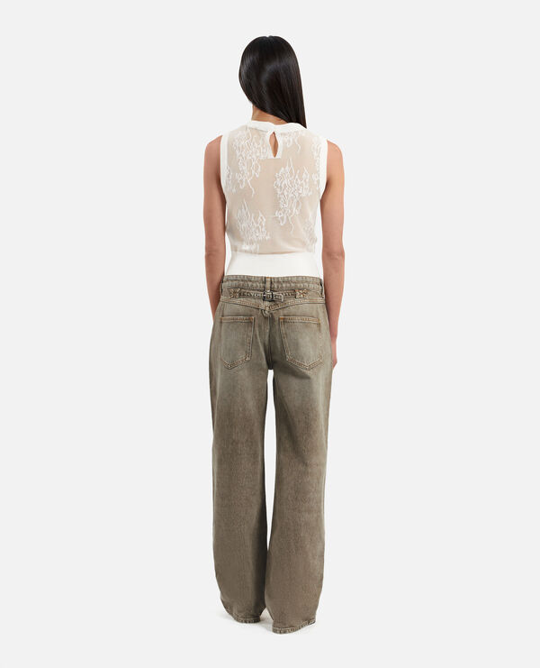 The Kooples MUJER OLIVE vaqueros anchos oliva