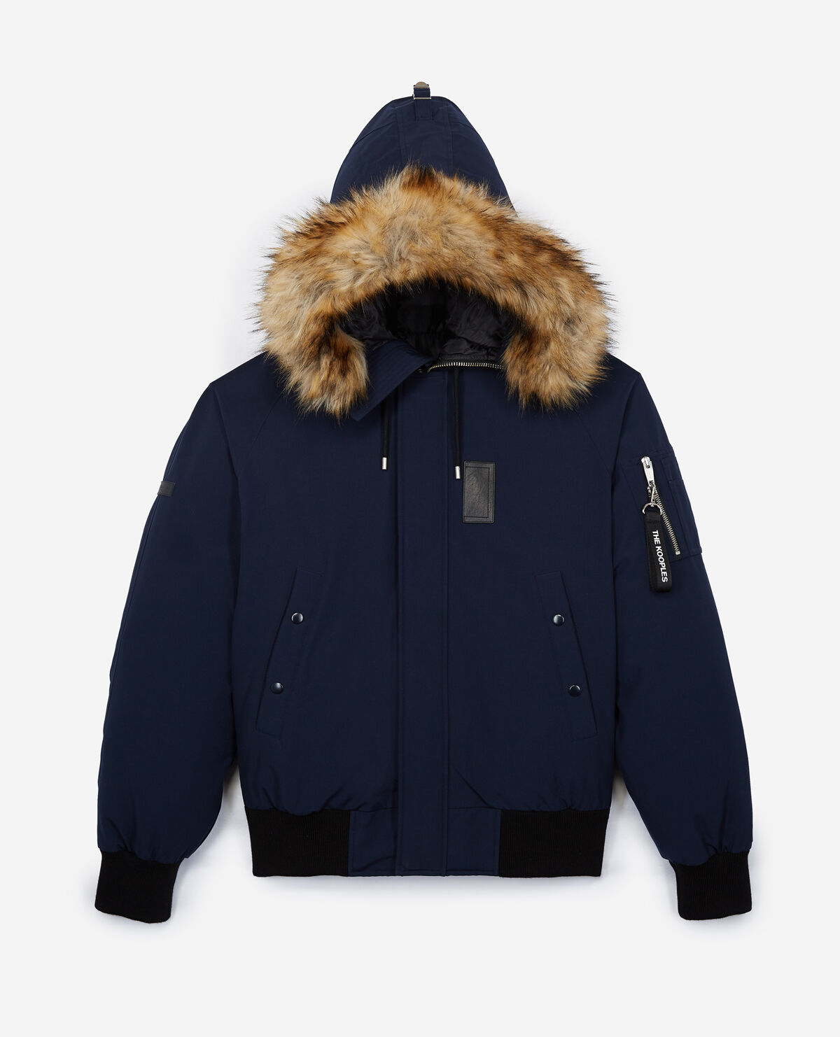 Short navy down jacket