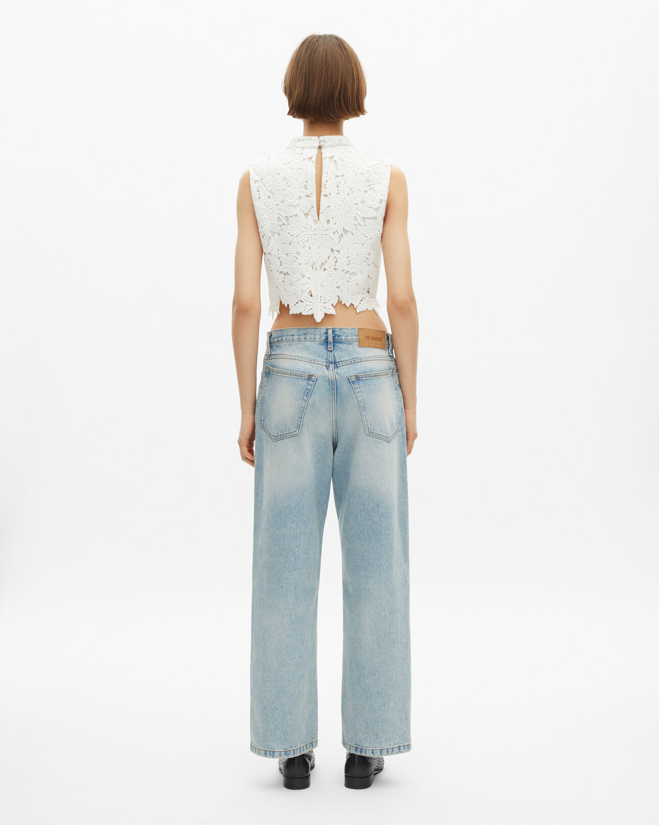 The Kooples WOMEN ECRU ecru floral lace top