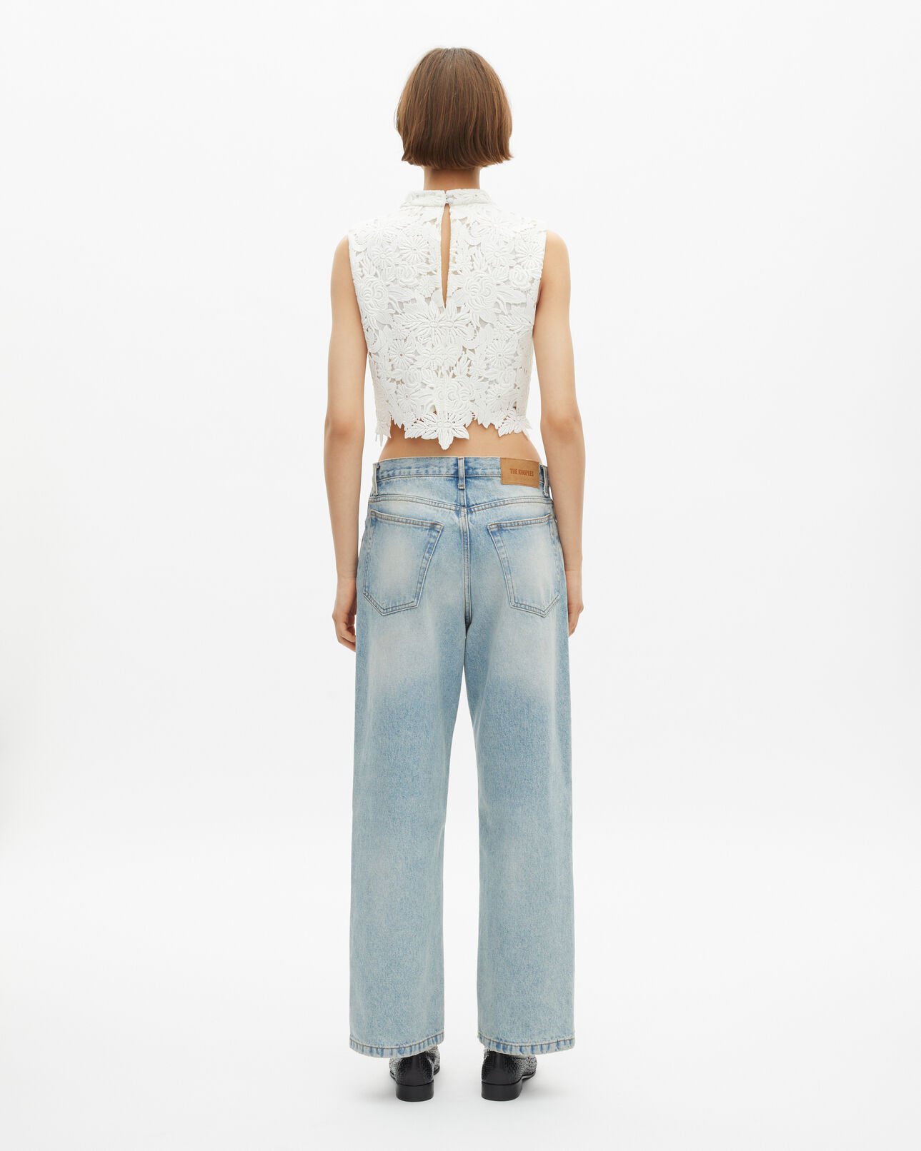 The Kooples WOMEN ECRU ecru floral lace top