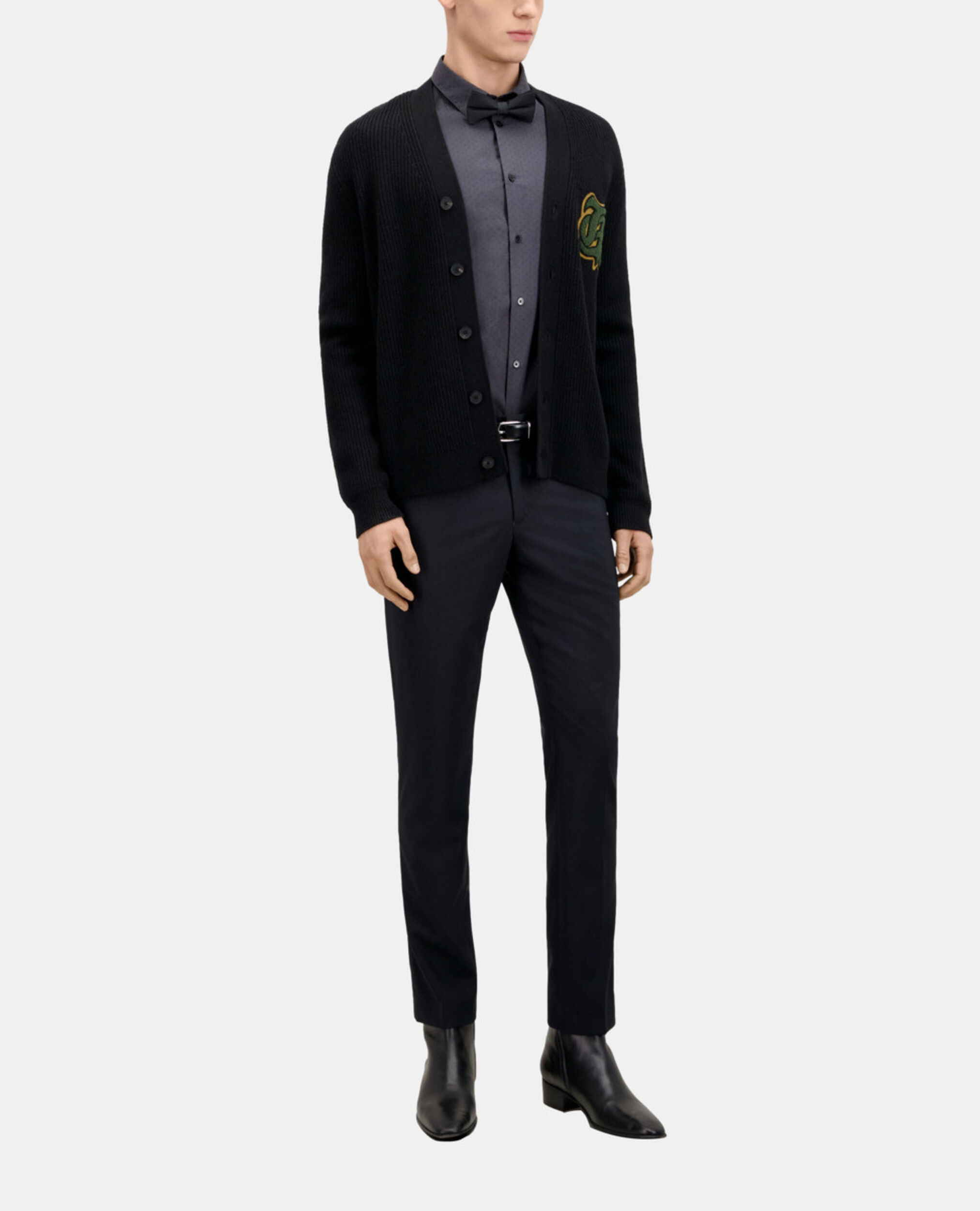 Pantalon de costume Prince de Galles en laine bleu marine, DARK NAVY, hi-res image number null
