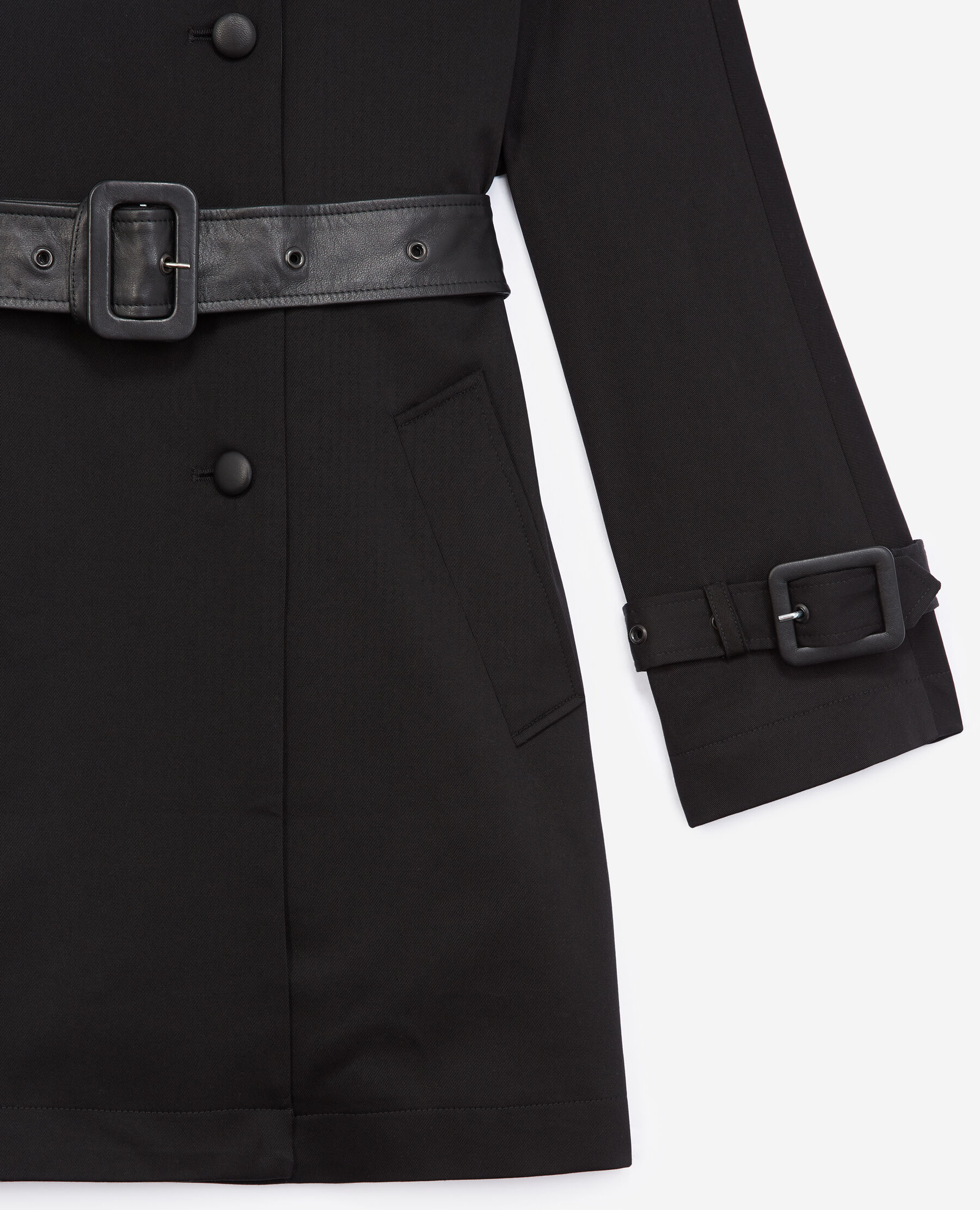 Trench court noir on sale femme