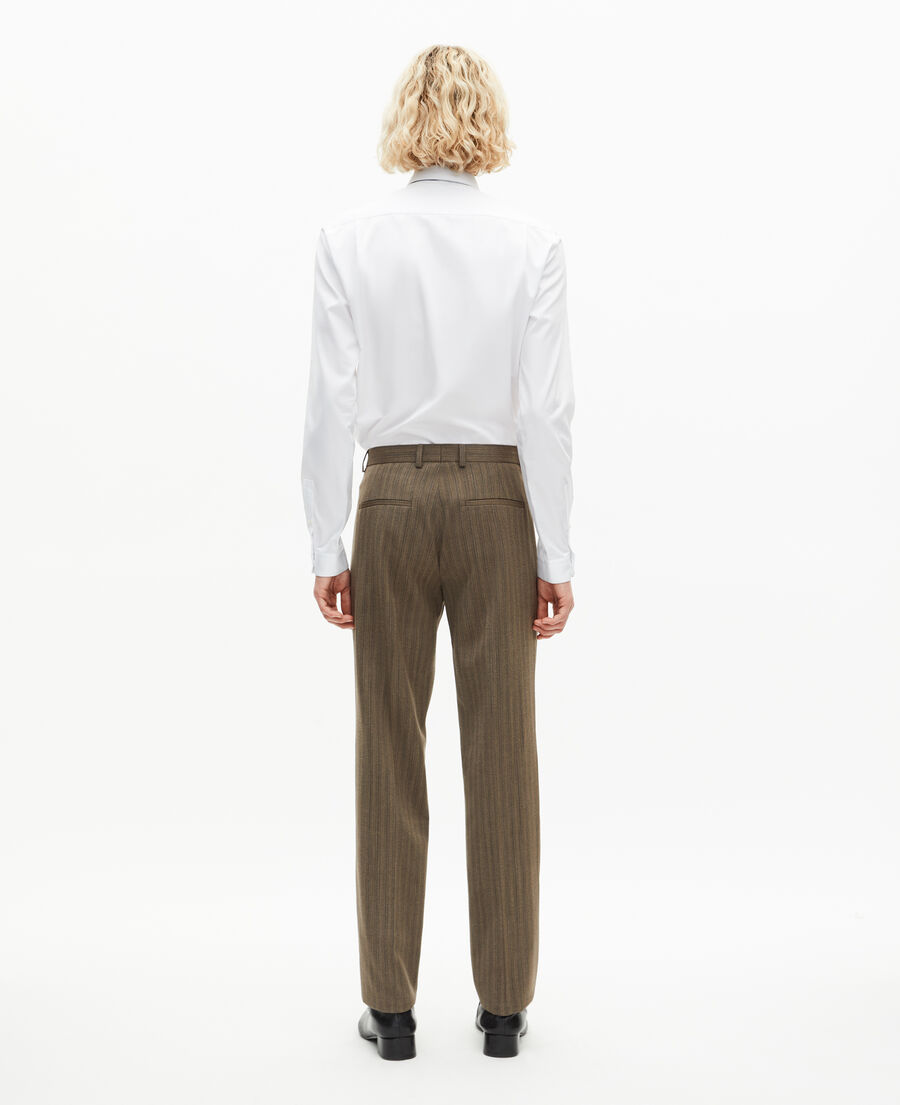 The Kooples H LIGHT BROWN straight brown pinstripe suit pants