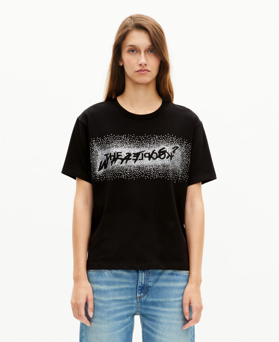 The Kooples WOMEN BLACK what is black rhinestone t-shirt