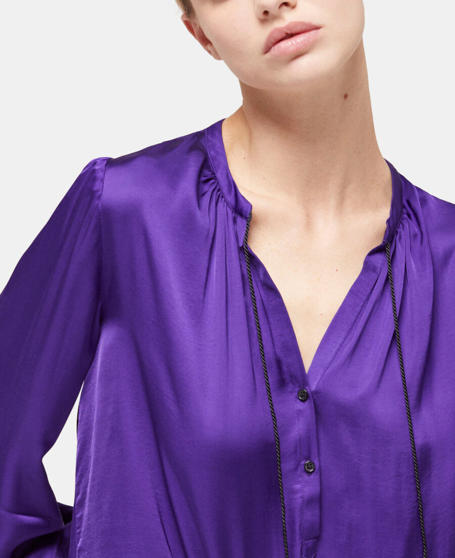 chemise manches bouffantes violette