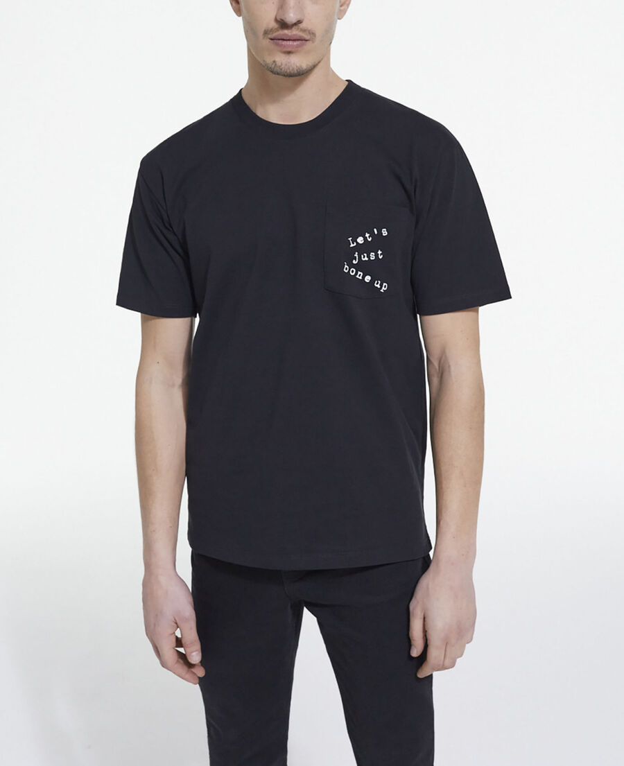 schwarzes t-shirt mit siebdruck
