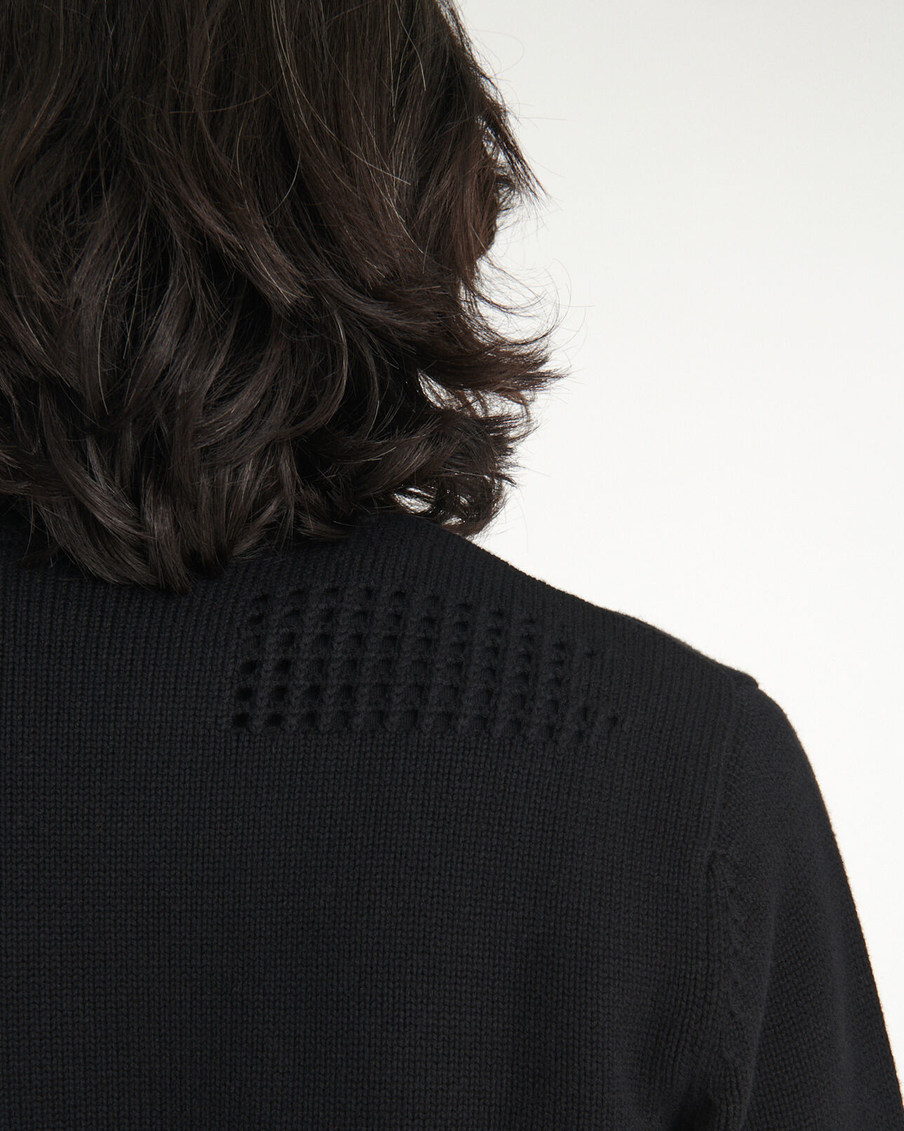 The Kooples MEN BLACK black sweater in wool blend with detail