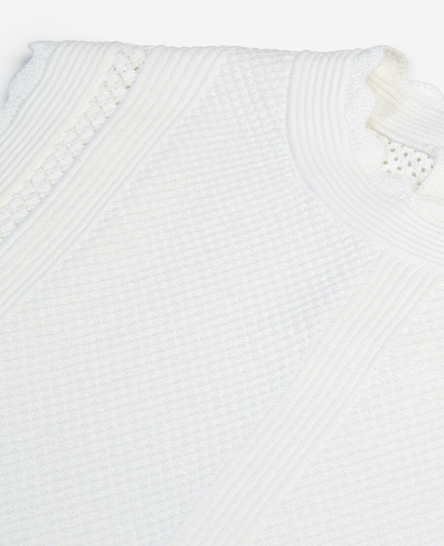 white short knit top