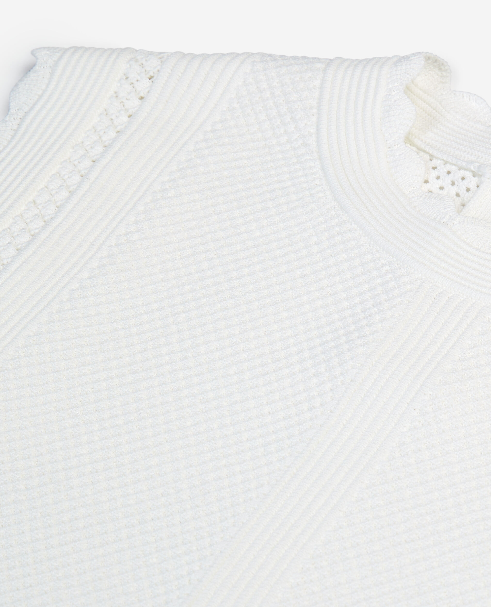 White short knit top, WHITE, hi-res image number null