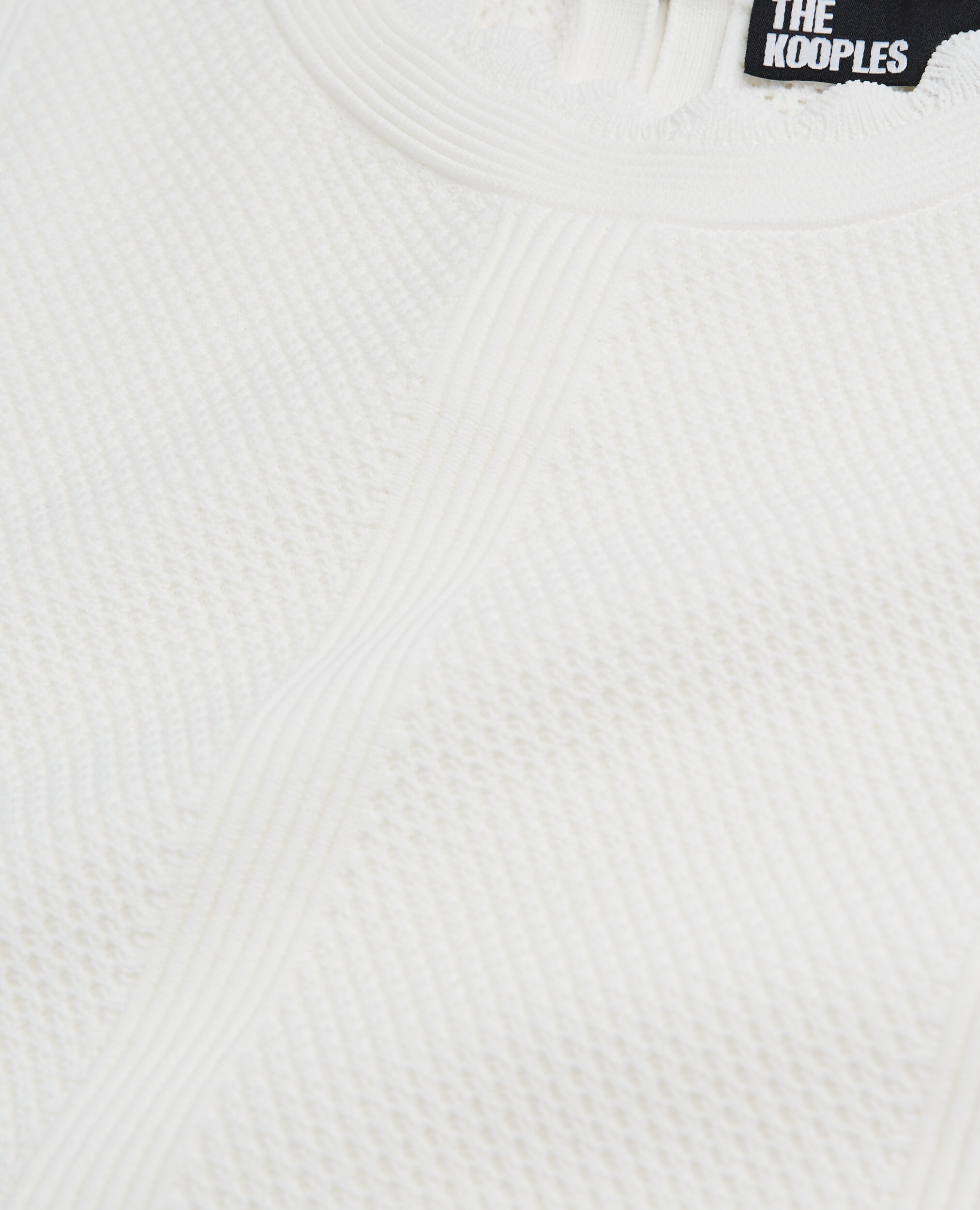 Top court blanc en maille, WHITE, hi-res image number null