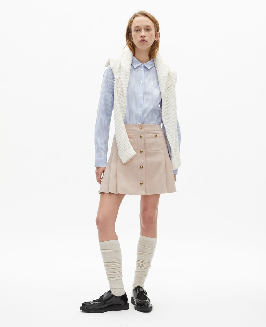 The Kooples WOMEN LILA short pleated skirt in light pink