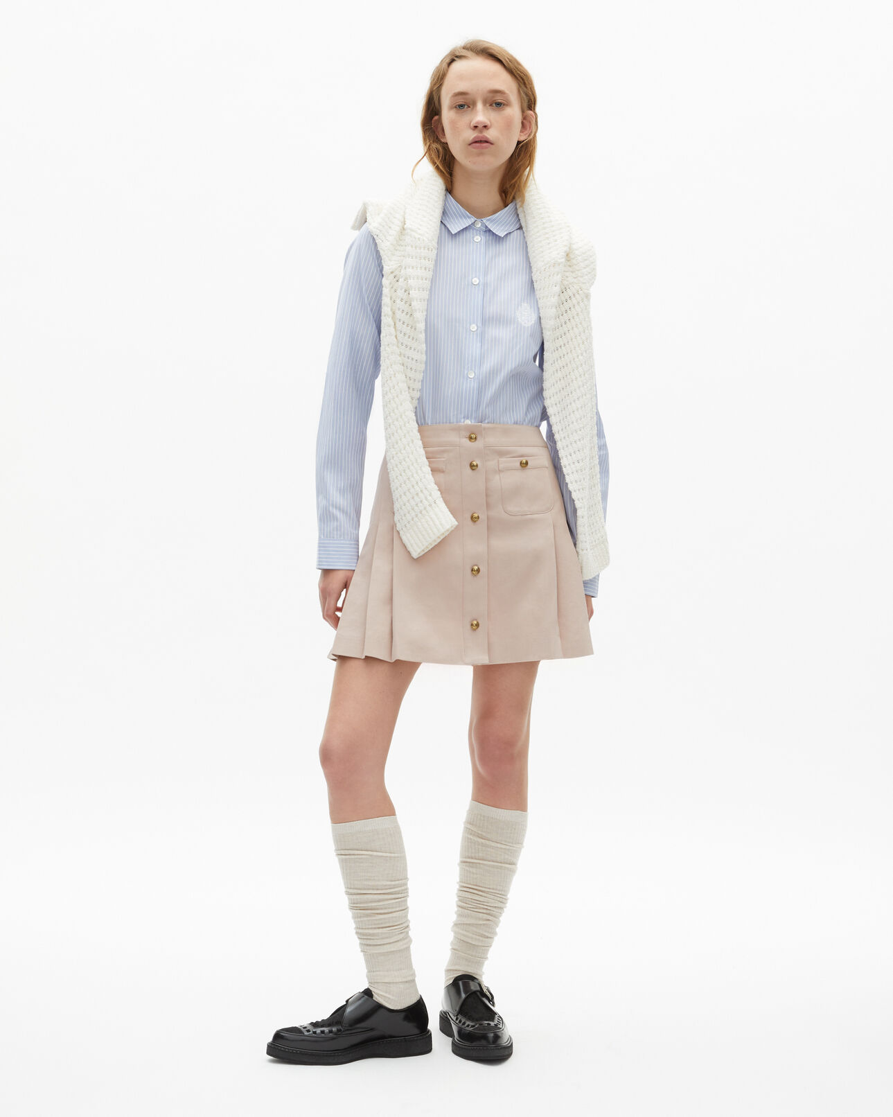 The Kooples WOMEN LILA short pleated skirt in light pink