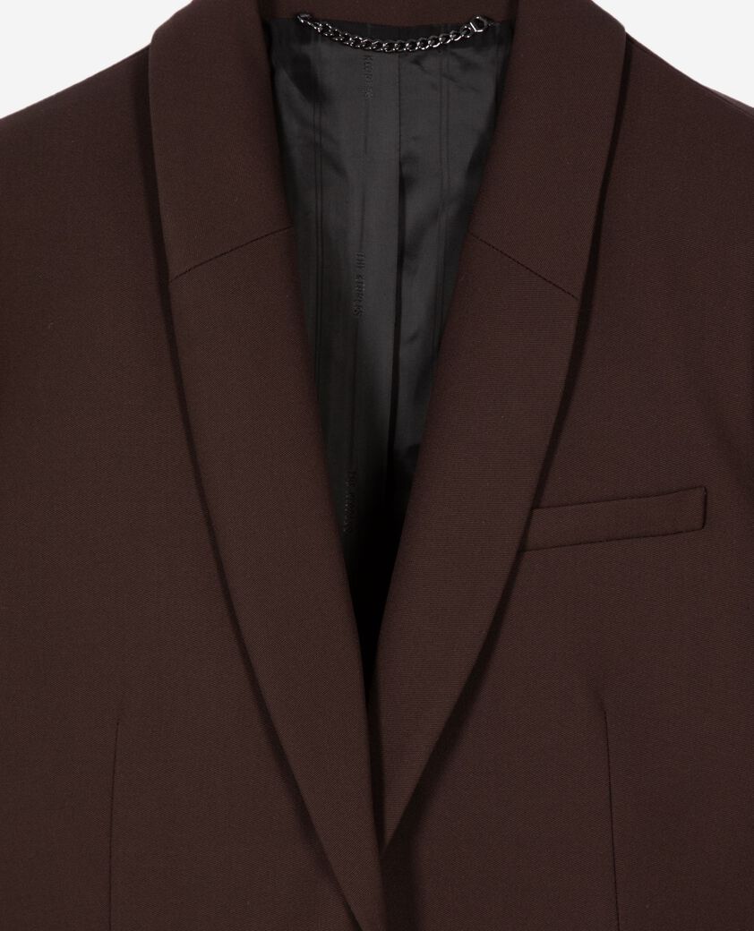 The Kooples FEMME BROWN veste tailleur en laine m&eacute;lang&eacute;e marron